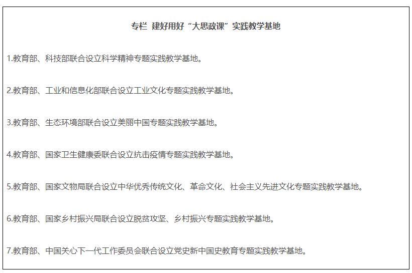 教育部等十部門關(guān)于印發(fā)《全面推進“大思政課”建設的工作方案》的通知